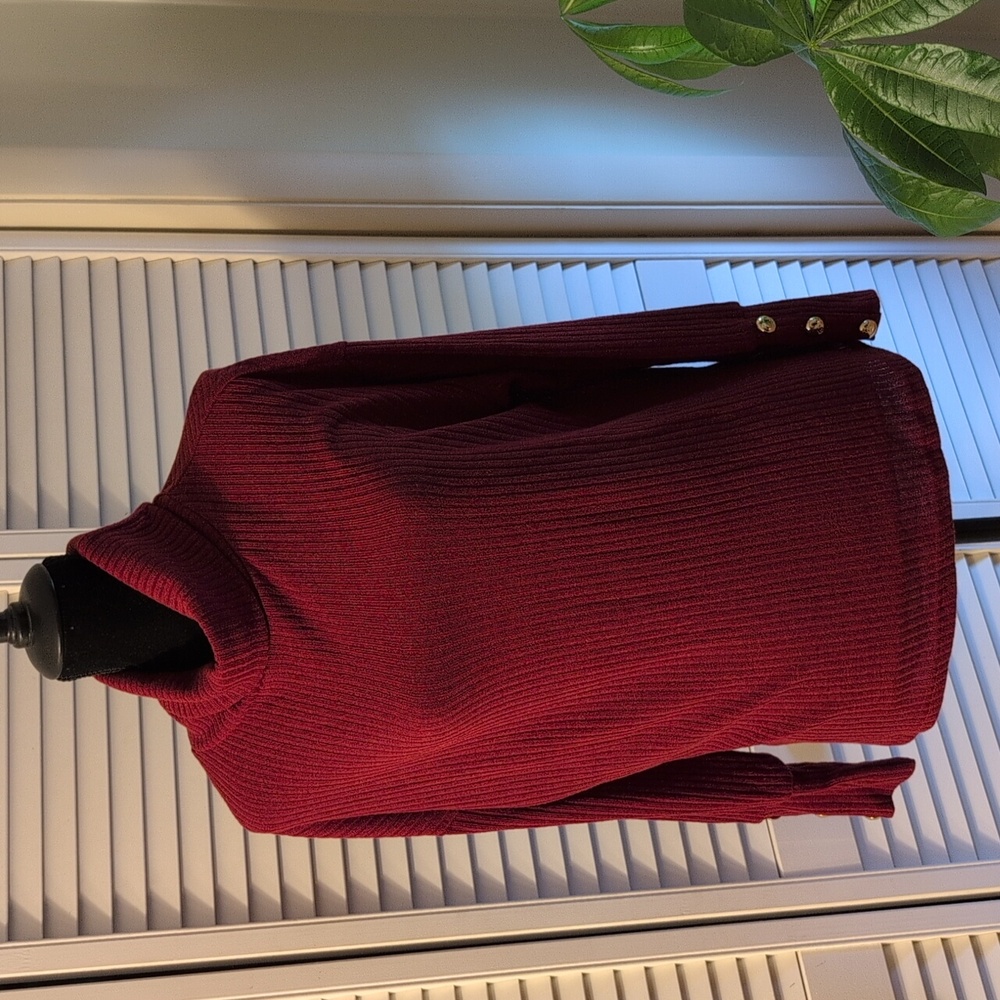 Long Sleeve Sweater, Xl, Maroon